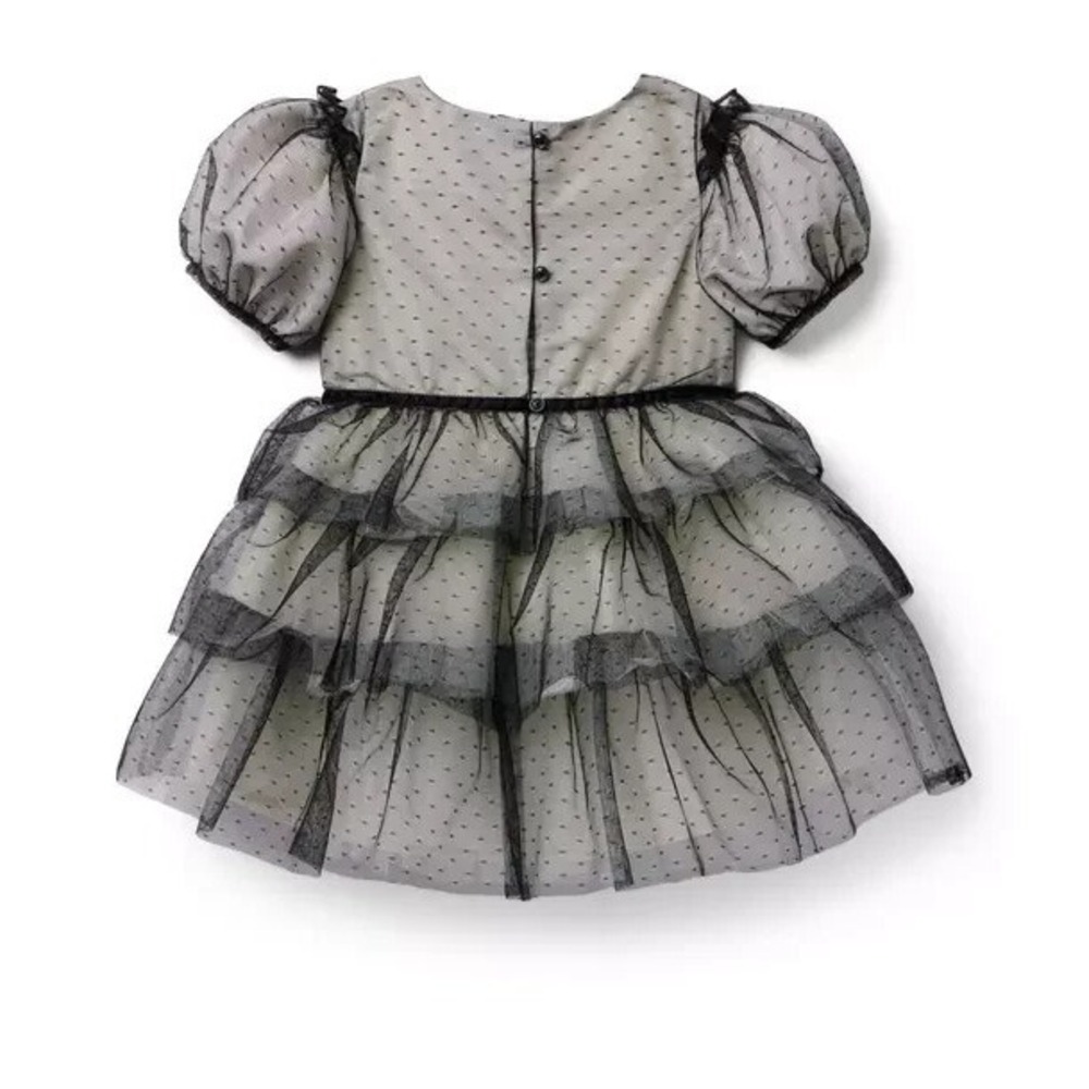 Janie and Jack Dot Tiered Tulle Dress Girls Size 7 - Picture 2 of 5